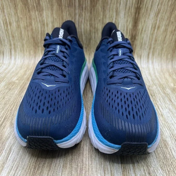 Hoka One One Clifton 7 Men's Size 9.5 D Blue Running Shoes Sneaker 1110508 MOAN - Picture 2 of 10